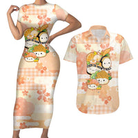 Personalized Japanese Kawaii Sushi Couples Matching Short Sleeve Bodycon Dress and Hawaiian Shirt Peach Wagara Palaka This Is How I Roll