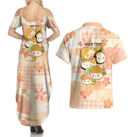 Personalized Japanese Kawaii Sushi Couples Matching Summer Maxi Dress and Hawaiian Shirt Peach Wagara Palaka This Is How I Roll