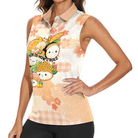 Personalized Japanese Kawaii Sushi Women Sleeveless Polo Shirt Peach Wagara Palaka This Is How I Roll