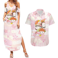 Personalized Japanese Kawaii Sushi Couples Matching Summer Maxi Dress and Hawaiian Shirt Pink Wagara Palaka This Is How I Roll