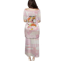 Personalized Japanese Kawaii Sushi Family Matching Puletasi and Hawaiian Shirt Pink Wagara Palaka This Is How I Roll LT9 - Polynesian Pride
