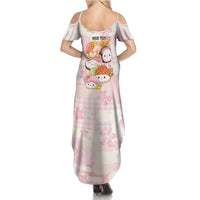 Personalized Japanese Kawaii Sushi Family Matching Summer Maxi Dress and Hawaiian Shirt Pink Wagara Palaka This Is How I Roll LT9 - Polynesian Pride