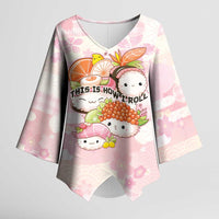 Personalized Japanese Kawaii Sushi Kimono Sleeve Blouse Pink Wagara Palaka This Is How I Roll