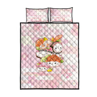 Japanese Kawaii Sushi Quilt Bed Set Pink Wagara Palaka This Is How I Roll