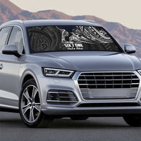 Black Guam Latte Stone Tribal Tattoo Auto Sun Shade Hafa Adai Six 7 One - Polynesian Pride