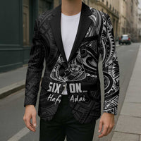 Black Guam Latte Stone Tribal Tattoo Blazer Hafa Adai Six 7 One - Polynesian Pride