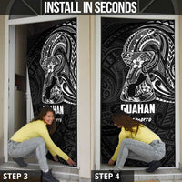 Black Guam Latte Stone Tribal Tattoo Door Cover Hafa Adai Six 7 One - Polynesian Pride