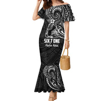 Black Guam Latte Stone Tribal Tattoo Family Matching Mermaid Dress and Hawaiian Shirt Hafa Adai Six 7 One LT9 Mom's Dress Black - Polynesian Pride