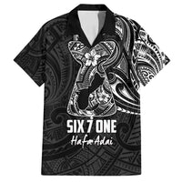 Black Guam Latte Stone Tribal Tattoo Family Matching Off Shoulder Maxi Dress and Hawaiian Shirt Hafa Adai Six 7 One