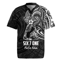 Black Guam Latte Stone Tribal Tattoo Rugby Jersey Hafa Adai Six 7 One