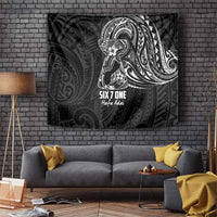 Black Guam Latte Stone Tribal Tattoo Tapestry Hafa Adai Six 7 One