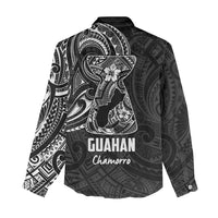 Black Guam Latte Stone Tribal Tattoo Women Casual Shirt Hafa Adai Six 7 One