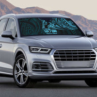 Blue Guam Latte Stone Tribal Tattoo Auto Sun Shade Hafa Adai Six 7 One - Polynesian Pride