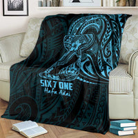 Blue Guam Latte Stone Tribal Tattoo Blanket Hafa Adai Six 7 One