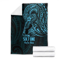 Blue Guam Latte Stone Tribal Tattoo Blanket Hafa Adai Six 7 One