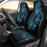Blue Guam Latte Stone Tribal Tattoo Car Seat Cover Hafa Adai Six 7 One