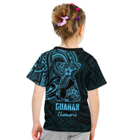 Blue Guam Latte Stone Tribal Tattoo Kid T Shirt Hafa Adai Six 7 One