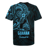 Blue Guam Latte Stone Tribal Tattoo Rugby Jersey Hafa Adai Six 7 One