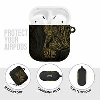 Gold Guam Latte Stone Tribal Tattoo AirPods Case Hafa Adai Six 7 One - Polynesian Pride