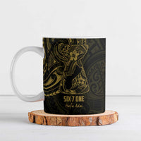 Gold Guam Latte Stone Tribal Tattoo Ceramic Mug Hafa Adai Six 7 One - Polynesian Pride