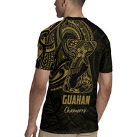 Gold Guam Latte Stone Tribal Tattoo Rugby Jersey Hafa Adai Six 7 One