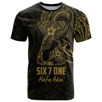 Gold Guam Latte Stone Tribal Tattoo T Shirt Hafa Adai Six 7 One