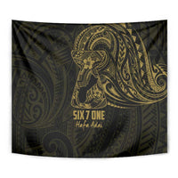 Gold Guam Latte Stone Tribal Tattoo Tapestry Hafa Adai Six 7 One