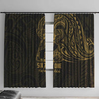 Gold Guam Latte Stone Tribal Tattoo Window Curtain Hafa Adai Six 7 One