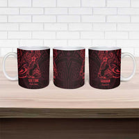 Oxblood Guam Latte Stone Tribal Tattoo Ceramic Mug Hafa Adai Six 7 One - Polynesian Pride