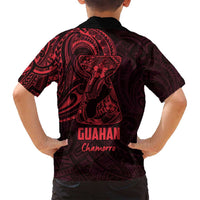 Oxblood Guam Latte Stone Tribal Tattoo Family Matching Long Sleeve Bodycon Dress and Hawaiian Shirt Hafa Adai Six 7 One LT9 - Polynesian Pride