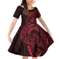 Oxblood Guam Latte Stone Tribal Tattoo Family Matching Off Shoulder Short Dress and Hawaiian Shirt Hafa Adai Six 7 One