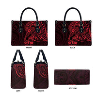 Oxblood Guam Latte Stone Tribal Tattoo Leather Bag Hafa Adai Six 7 One - Polynesian Pride