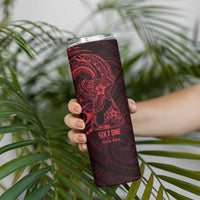 Oxblood Guam Latte Stone Tribal Tattoo Skinny Tumbler Hafa Adai Six 7 One LT9 - Polynesian Pride