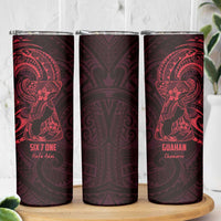 Oxblood Guam Latte Stone Tribal Tattoo Skinny Tumbler Hafa Adai Six 7 One LT9 - Polynesian Pride
