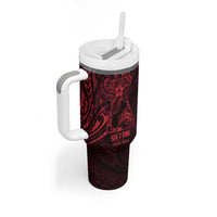 Oxblood Guam Latte Stone Tribal Tattoo Tumbler With Handle Hafa Adai Six 7 One