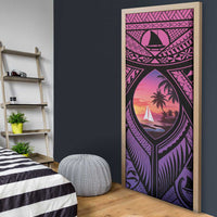 Guam Chamorro Artsy Door Cover Guahan Sunset Beach - Polynesian Pride