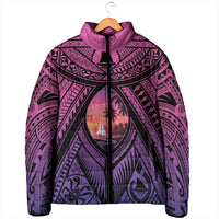 Guam Chamorro Artsy Padded Jacket Guahan Sunset Beach - Polynesian Pride