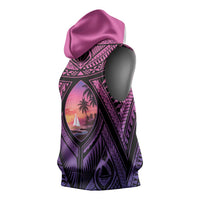 Guam Chamorro Artsy Sleeveless Hoodie Guahan Sunset Beach - Polynesian Pride