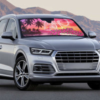 Guam Latte Stone with Map Auto Sun Shade Bougainvillea Beach Sunset - Polynesian Pride