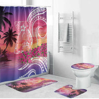 Guam Latte Stone with Map Bathroom Set Bougainvillea Beach Sunset - Polynesian Pride