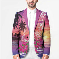 Guam Latte Stone with Map Blazer Bougainvillea Beach Sunset - Polynesian Pride