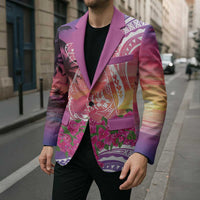 Guam Latte Stone with Map Blazer Bougainvillea Beach Sunset - Polynesian Pride