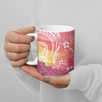 Guam Latte Stone with Map Ceramic Mug Bougainvillea Beach Sunset - Polynesian Pride