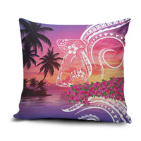 Guam Latte Stone with Map Pillow Cover Bougainvillea Beach Sunset - Polynesian Pride