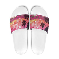 Guam Latte Stone with Map Slide Sandals Bougainvillea Beach Sunset - Polynesian Pride