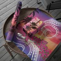 Guam Latte Stone with Map Wrapping Paper Bougainvillea Beach Sunset - Polynesian Pride