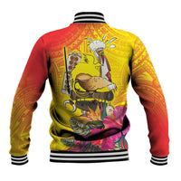 Papua New Guinea Cultural Tropical Flowers Baseball Jacket
