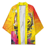 Papua New Guinea Cultural Tropical Flowers Kimono - Polynesian Pride
