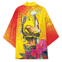 Papua New Guinea Cultural Tropical Flowers Kimono - Polynesian Pride