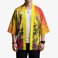 Papua New Guinea Cultural Tropical Flowers Kimono - Polynesian Pride